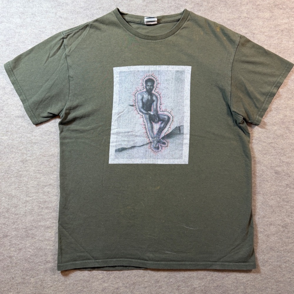 Steve Lacy Aura Bootleg Delta Pro Weight Graphic Tee Olive Mens M Streetwear